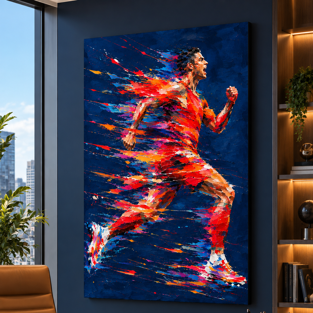 Foulée - toile décorative coureur coloré