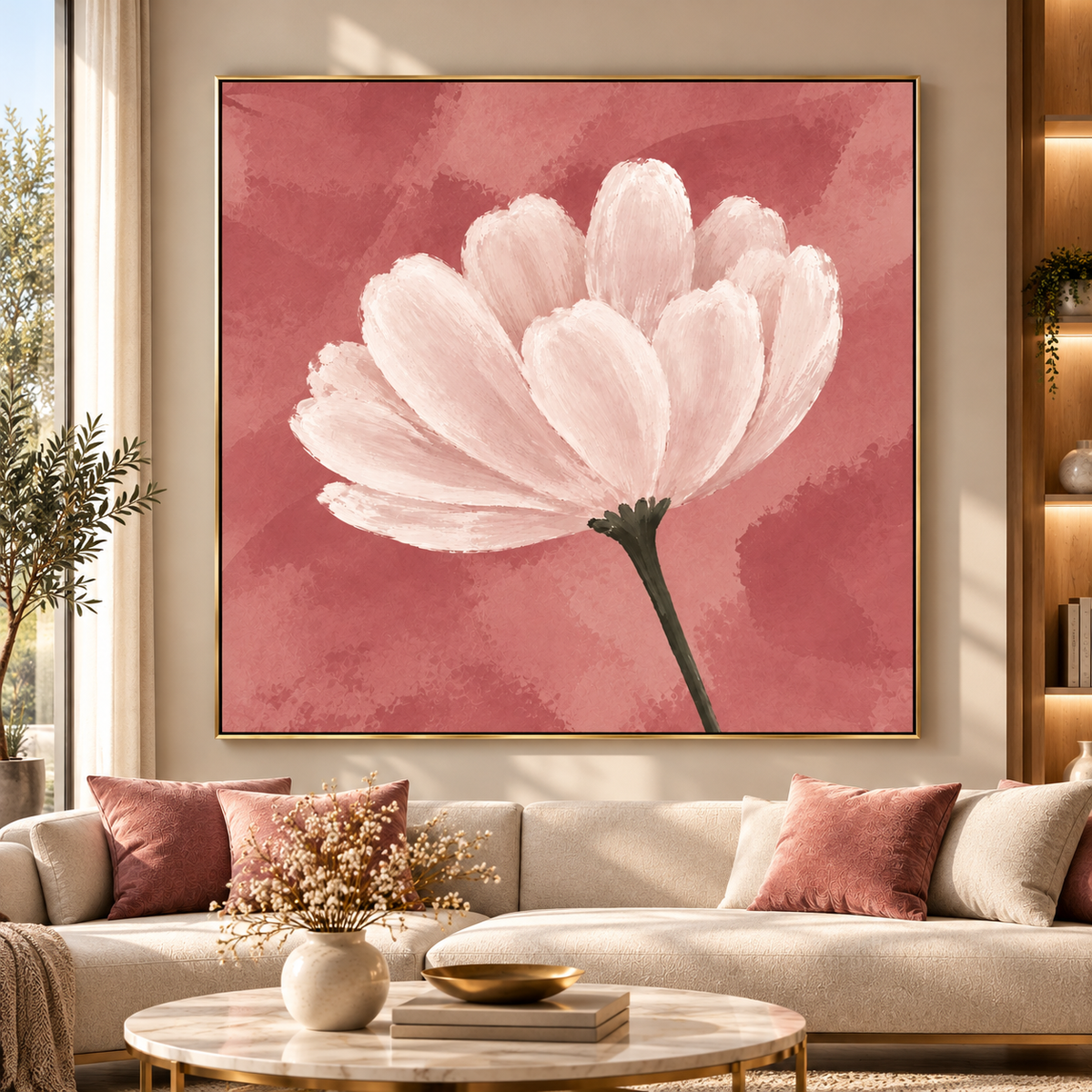 Pivoine - toile décorative fleur rose